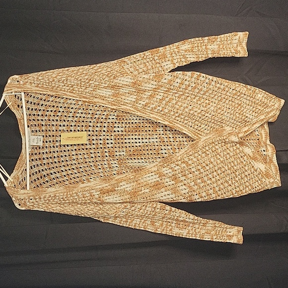 American Rag NWT Med Women's Crochet Cardigan Open Front Long Line - Picture 3 of 12
